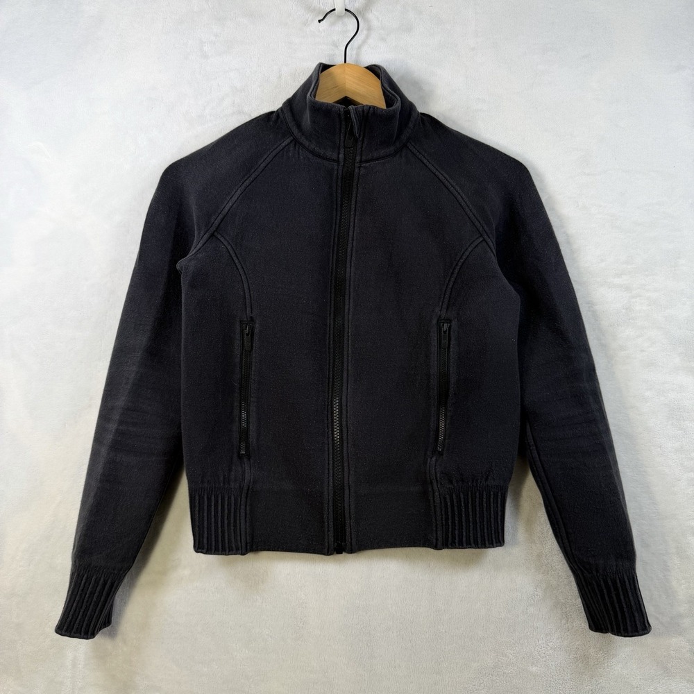 Lululemon NTS Zip Up Athleisure Ribbed Detail Jacket Black 4
